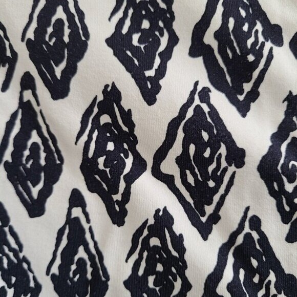 $168 J. McLaughlin Sophia Printed Catalina Cloth Dress Size M White Black - Picture 2 of 10